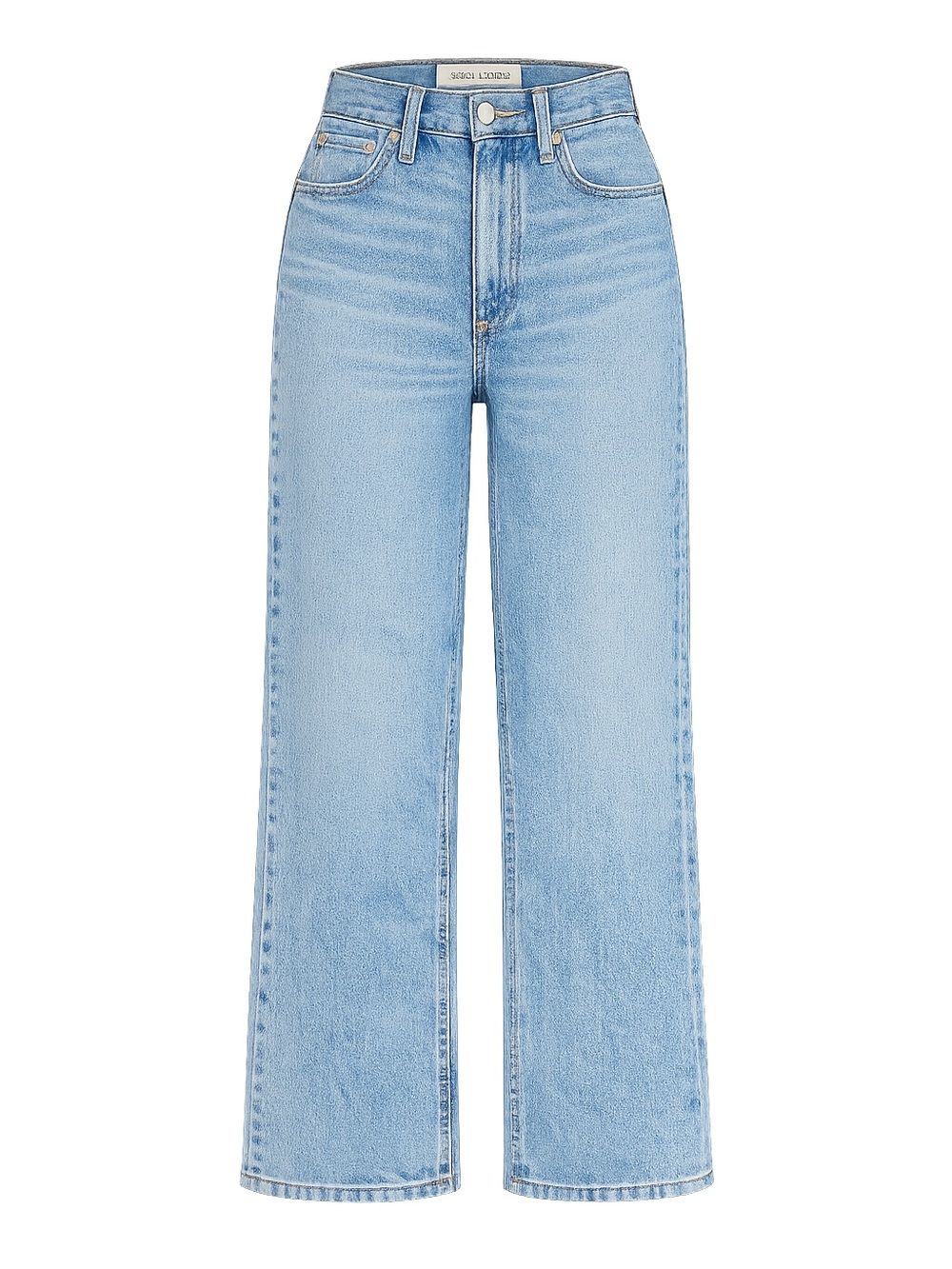 Denim Forum The Farrah High Rise Wide Leg Jeans 25 Light Wash 100% Cotton